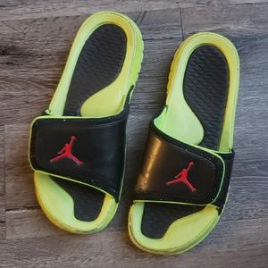 black and green jordan sandals